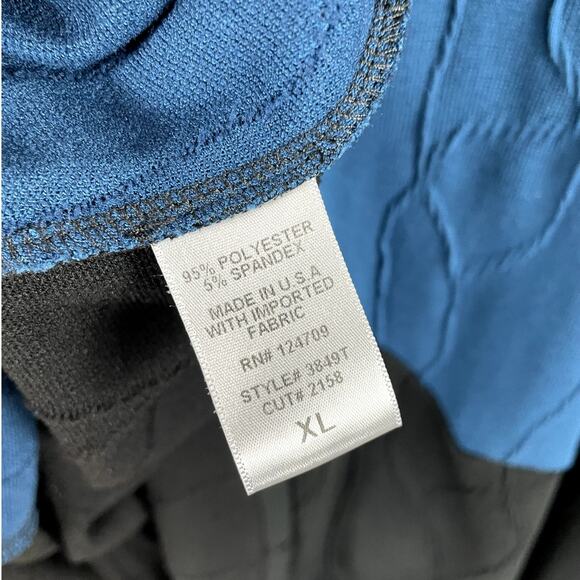 IC By Connie K Knit Tunic Top Color Block Lagenlook Artsy Blue Black Sz. XL - Picture 8 of 8